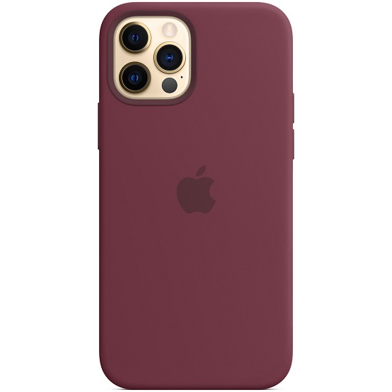 Силиконовый чехол SILICONE CASE для iPhone 12/12 Pro Plum (MagSafe + анимация NFC) c LOGO