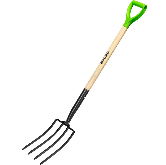 Вилы 4-рогие, огородные, кованые, 195х295х1165 мм, деревянный лакированный черенок// Palisad 61394