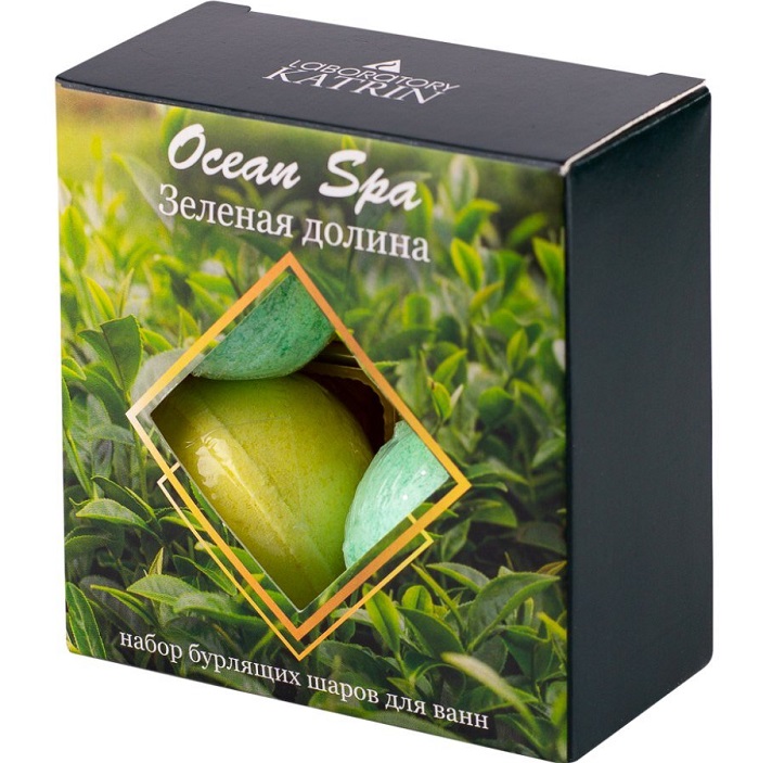 Набор бурлящих шаров для ванн Ocean Spa "Зеленая долина" 4*40 г