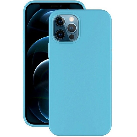 Силиконовый чехол DEPPA для iPhone 12 Pro/12, мятный, PET синий (Gel Color)