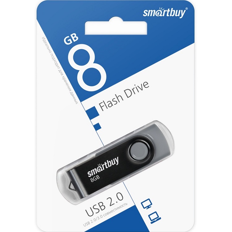 USB 8Gb SMARTBUY Twist чёрный