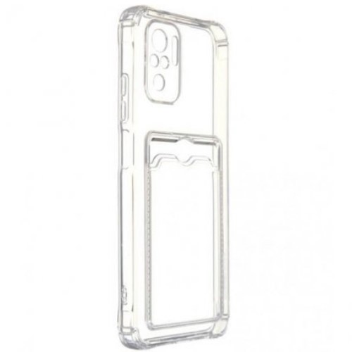 Задняя накладка ZIBELINO Silicone Card Holder Case для Xiaomi Redmi Note 10/10S (прозрачный) защита камеры