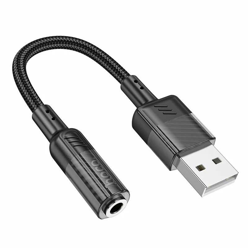 Кабель Jack 3.5 >--> USB 15см HOCO LS37