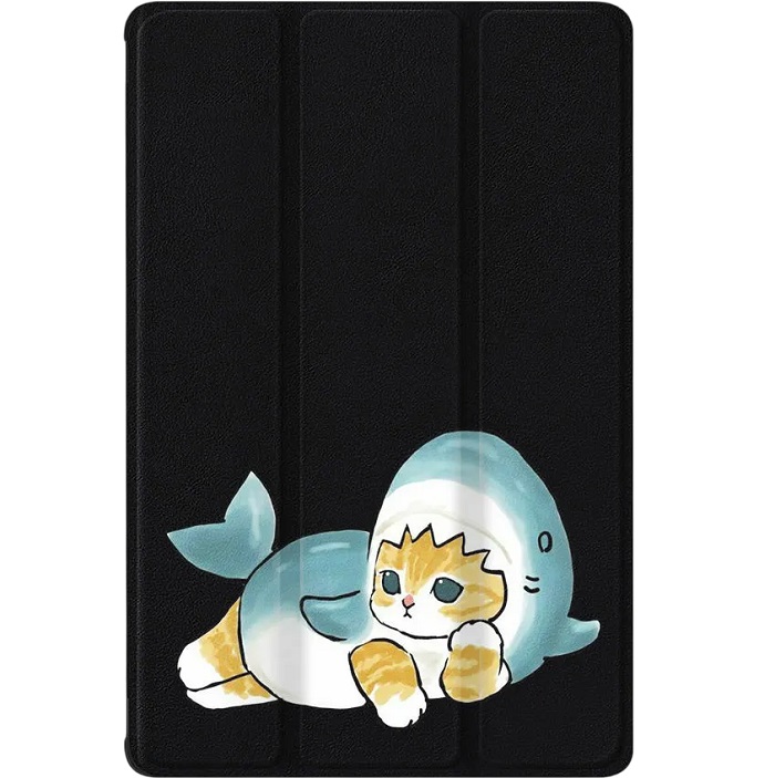 Чехол футляр-книга ZIBELINO для iPad 2025 (A16)/Apple iPad 10 2022 (A3354/A3355/A3356/A2696/A2757/A2777) 10.9" (черный) 8017 КОТИК АКУЛА