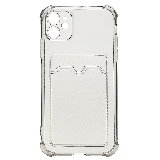 Задняя накладка SC278 для  iPhone 11 (black) (205943) с карманом для пластиковых карт