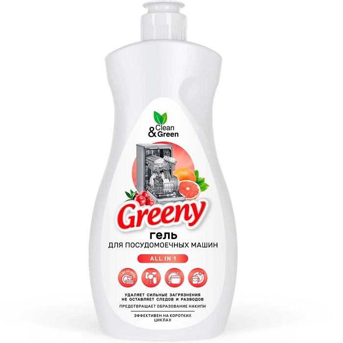 Гель для мытья посуды в посудомоечных машинах Clean&Green Greeny CG8321, 500мл
