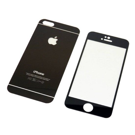Противоударное стекло NONAME для iPhone 7 зеркальные черные (комплект)