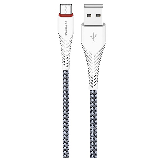 Кабель USB <--> Type-C 1.0м BOROFONE BX25 Powerful, нейлон, белый