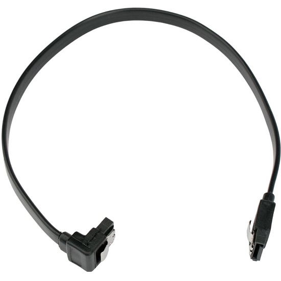 Кабель интерфейсный SATAIII  0.3м Cablexpert CC-SATAM-DATA90-BL-30CM, 7pin/7pin, мет.защелка, угловой разъем, черный, пакет