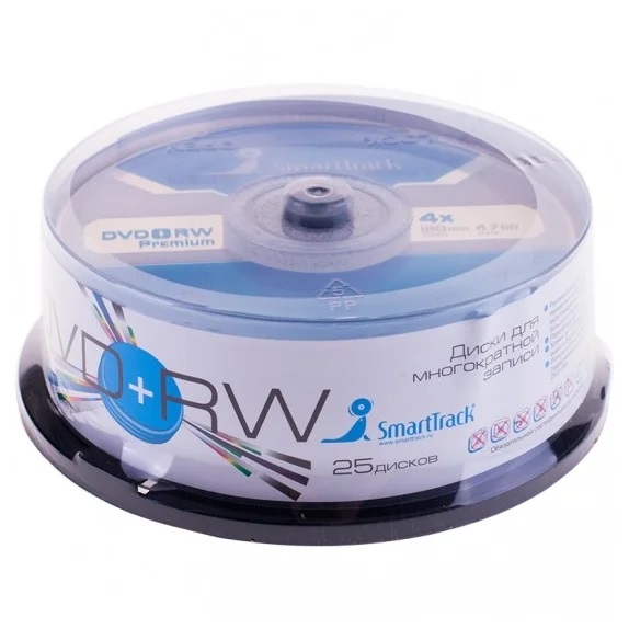 Диск DVD-RW SMART TRACK 4.7Gb 4x (Bulk-25)