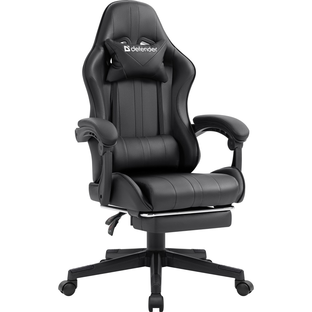 Кресло игровое DEFENDER Azure Черный,класс 4,PU,подножка (64476)