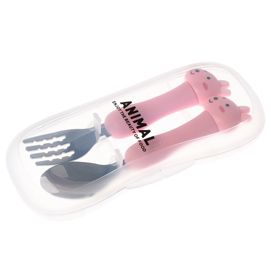 Набор детских столовых приборов в футляре «Зайчата», вилка, ложка 10105351