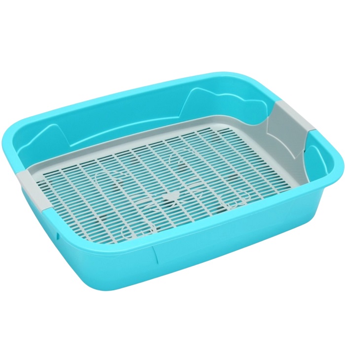 Туалет с сеткой,  45х34х15 см,  серый/бирюзовый 10701356