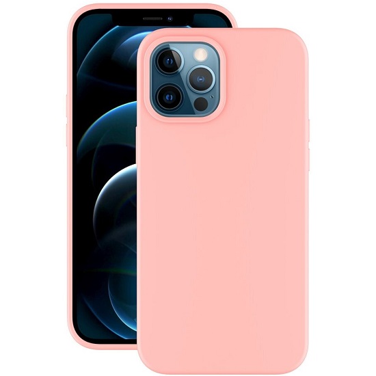 Силиконовый чехол DEPPA для iPhone 12 Pro Max, розовый, PET синий (Gel Color)