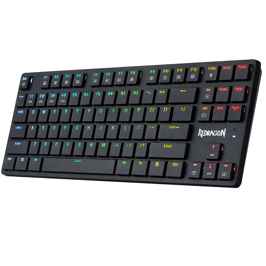 Клавиатура REDRAGON Anubis RGB (беспроводная/ проводная/ механическая/ TKL 80%/ Bluetooth/ RF 2.4/ USB) чёрная