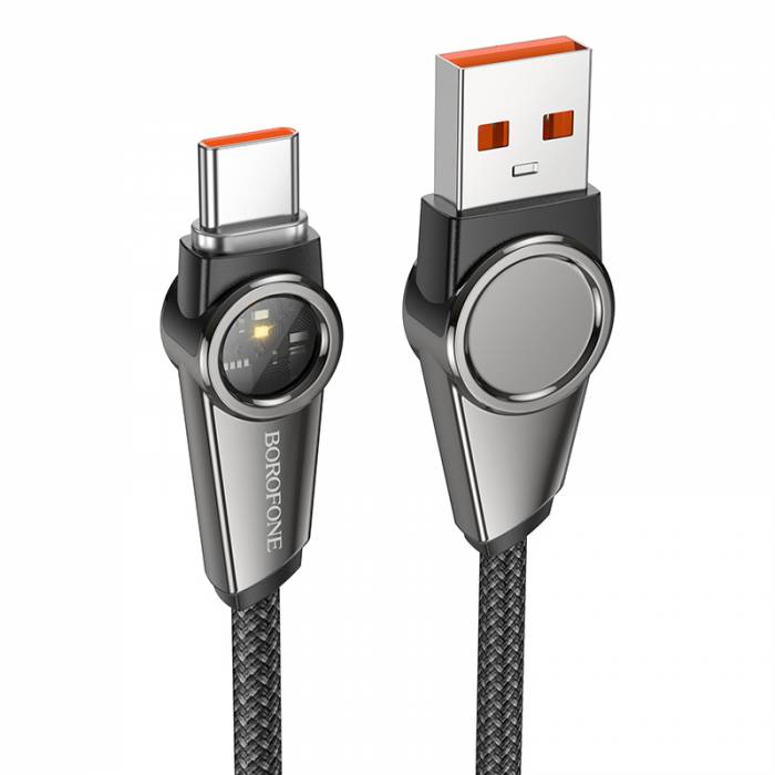 Кабель USB <--> Lightning  1.2м BOROFONE BU49 Shine чёрный