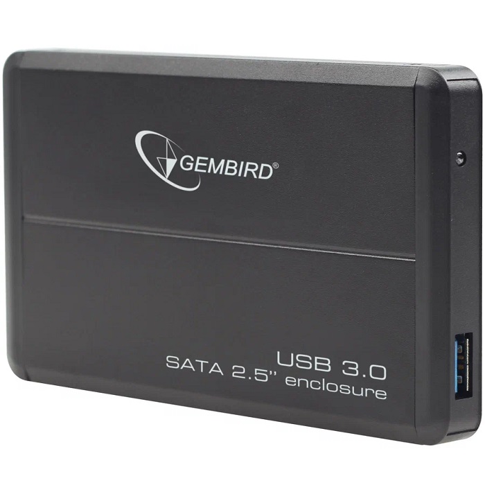 Внешний корпус 2.5" Gembird EE2-U3S-5, черный, USB 3.0, SATA, металл