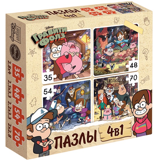 Пазлы 4 в 1 «Секреты Гравити Фолз», 207 дет 10261204
