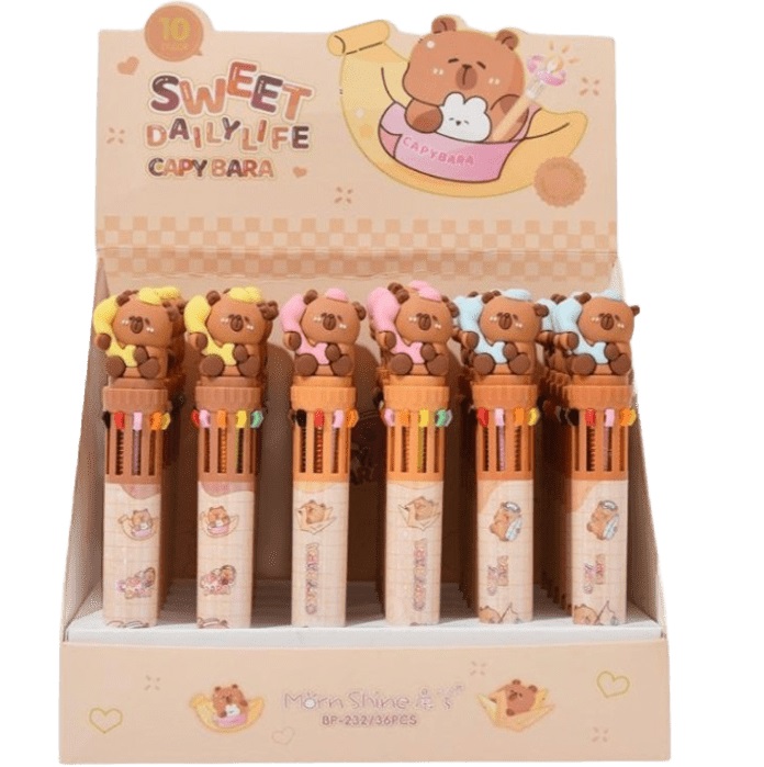 Ручка 10 в 1 "Hello, capybara", mix, шоу-бокс K-BP-232