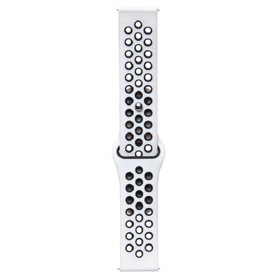 Силиконовый ремешок WB41 Sport N на кнопке Универсальный 20мм (white/black)