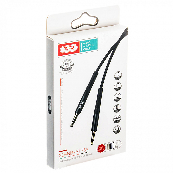 Кабель Jack 3.5 <--> Jack 3.5  1.0м XO-NB-R175A черный