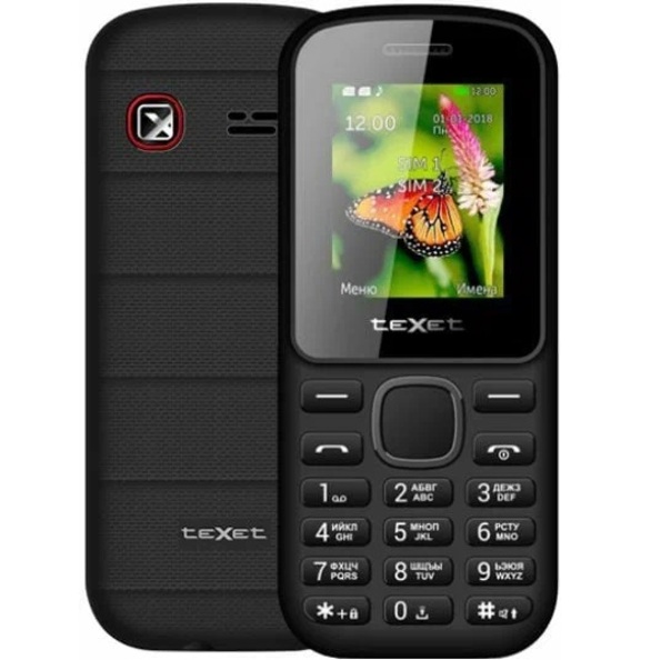 Телефон TEXET TM-130 черный-красный (Уценка)