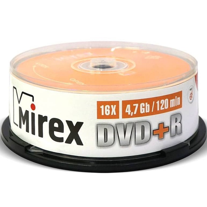 Диск DVD+R MIREX 16X 4,7GB Cake box 25 (25/300)
