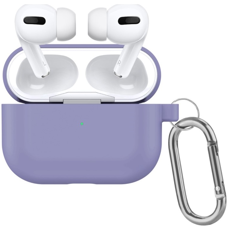 Силиконовый чехол SILICONE CASE для AirPods PRO 2 с карабином  14 лаванда