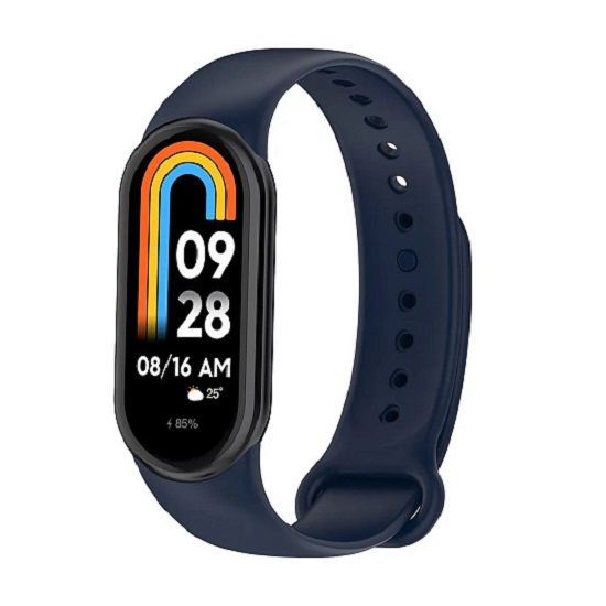 Силиконовый ремешок WB13 на кнопке Xiaomi Mi Band 9 (dark blue)