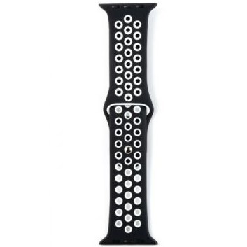 Силиконовый ремешок XO BT08B 42/44/45/49мм (черно-белый) двухцветный