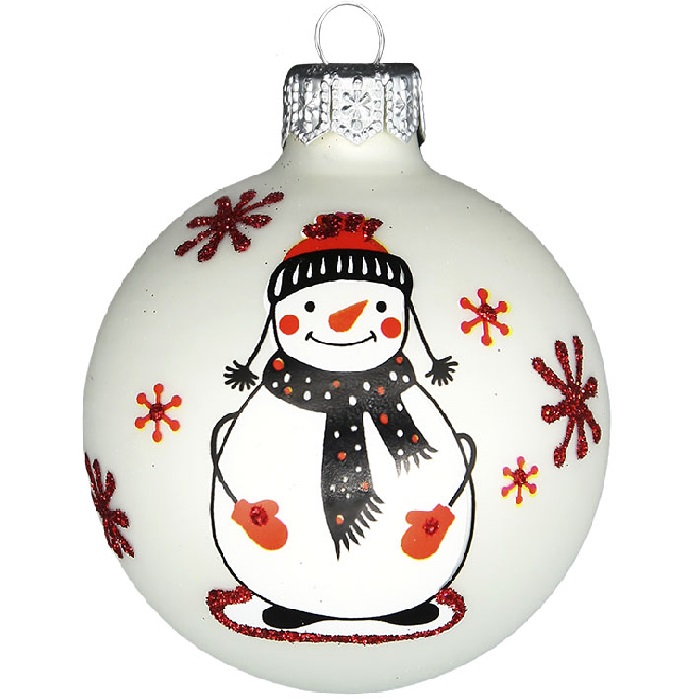 Шар "Веселый снеговик", 65мм, в подарочной упаковке КУ-65-224176