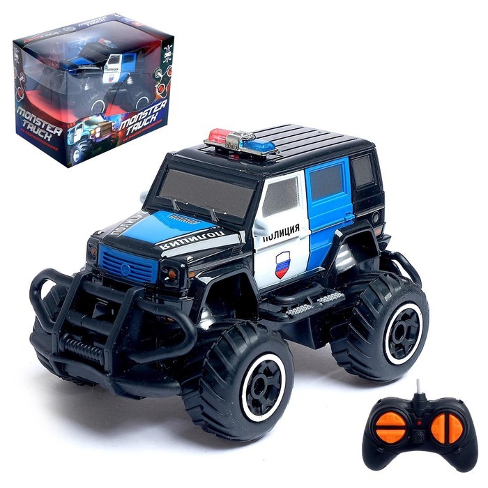 Джип радиоуправляемый «Полиция», работает от батареек, цвет чёрный 5218589