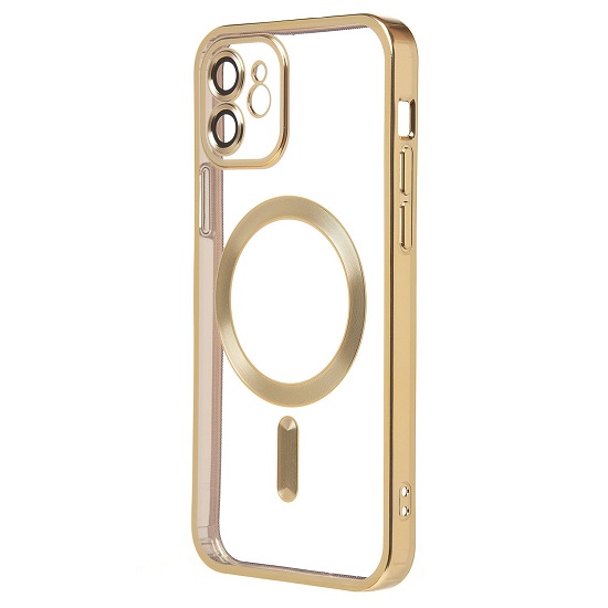 Задняя накладка SM027 SafeMag для iPhone 12 (gold) (232389)