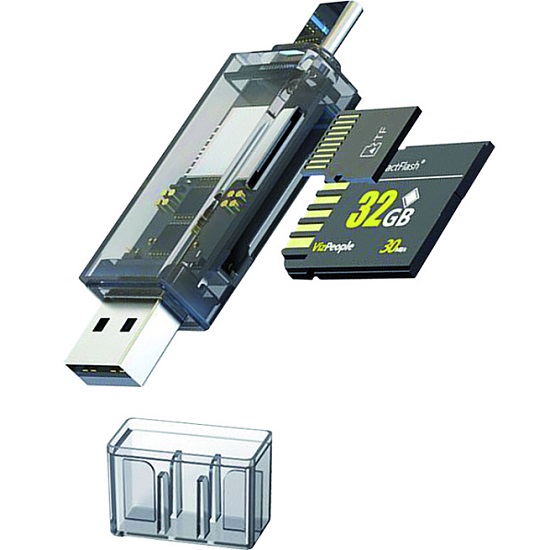 Картридер WALKER WCD-72 (SD/micro SD), Type-C-USB