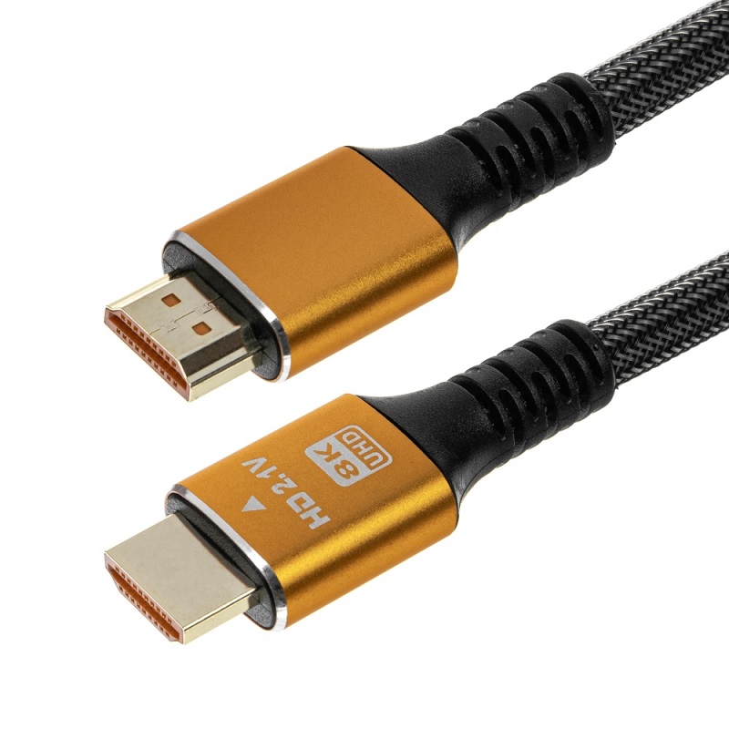 Кабель HDMI <--> HDMI  2.0м GoPower Ultra High Speed, серый, нейлон ver.2.1 8K 60Hz