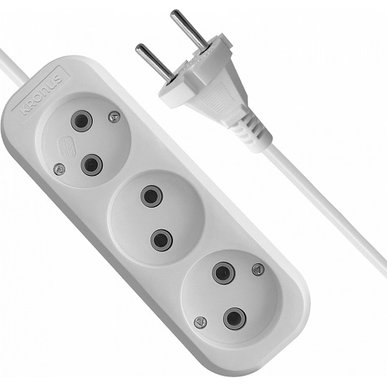 Сетевой удлинитель  5.0м KRONUS KRS-04-0004, 3 розетки, 10А/2,2кВт б/з, ПВС 2х1,0