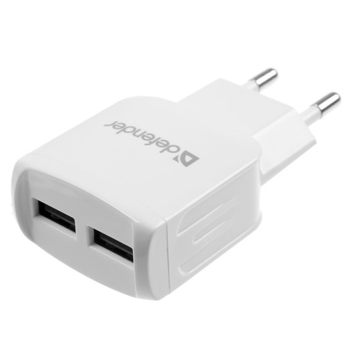 Сетевое ЗУ 2USB 2.1А DEFENDER EPA-13 белый