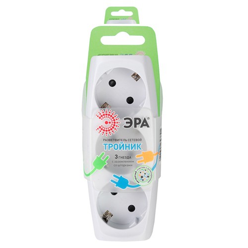 Сетевой разветвитель 3гн. ЭРА SP-3-W белый