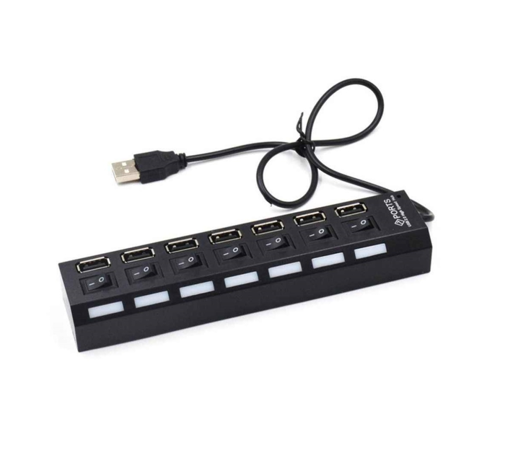USB-Хаб HI-SPEED 7 портов черный