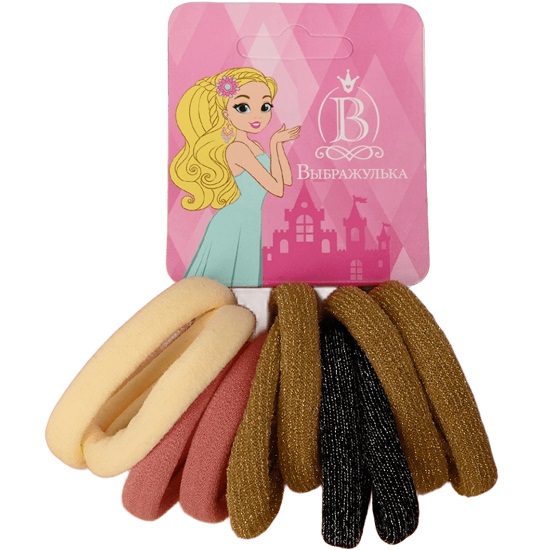 Резинка для волос "Синди" (набор 10 шт) классика блеск, микс   5503159