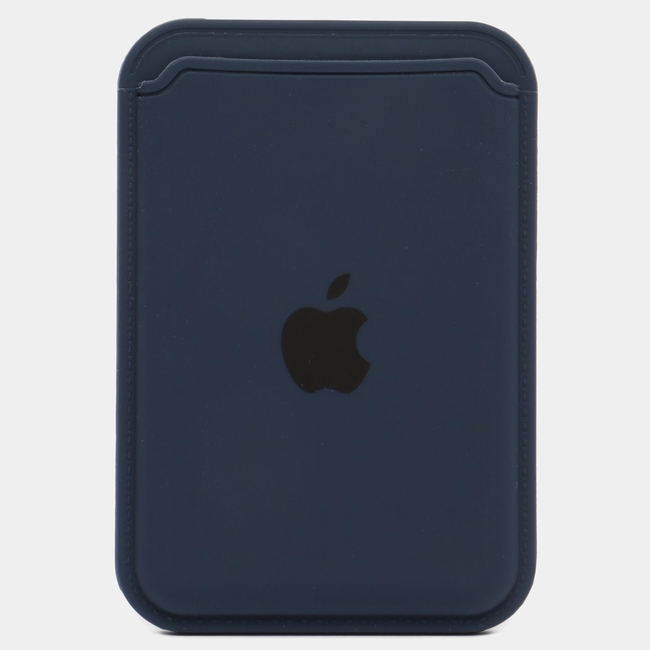 Кошелек для карт iPhone Silicone Wallet MagSafe с лого (№10 Синий космос)