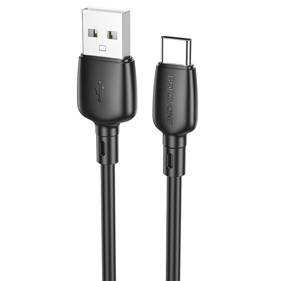 Кабель USB <--> Type-C  1.0м BOROFONE BX93 Super power, черный, 3A, PD27Вт