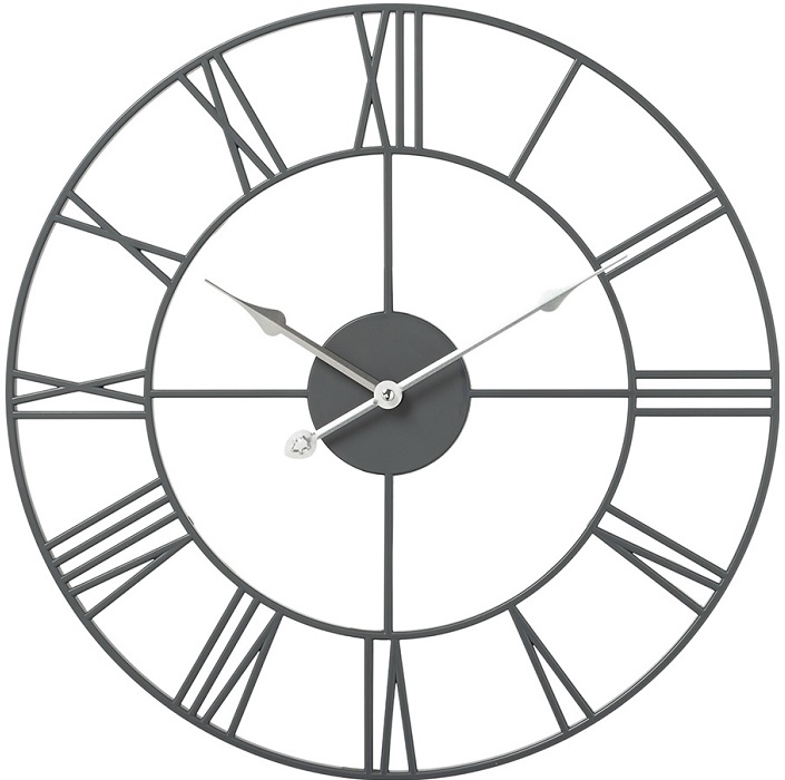 Часы настенные РУБИН "Классика" круг d=45,5см, открытая стрелка, корпус темно-серый (4848-007)