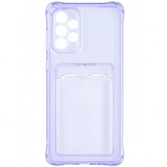 Задняя накладка ZIBELINO Silicone Card Holder Case для Samsung Galaxy A51 (сиреневый) защита камеры