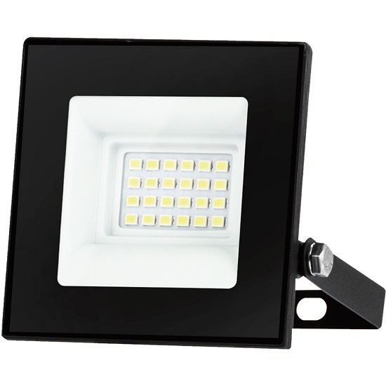 Прожектор светодиодный KRONUS 20W/6500K IP65 220V холодный свет черный корпус (1/100)