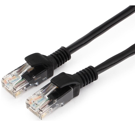 Патч-корд  5.0м CABLEXPERT PP10-5M/BK, черный, кат.5e, литой, многожильный