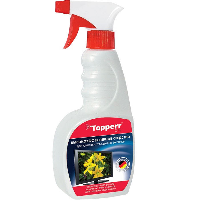 Средство для ухода за экранами ЖК, LCD и плазмы TOPPER 3001, спрей 500мл
