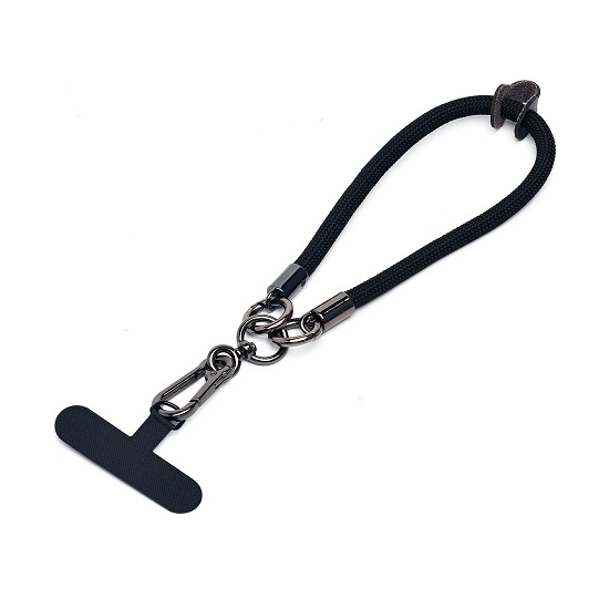 Шнурок на руку текстильный с карабином (black)
