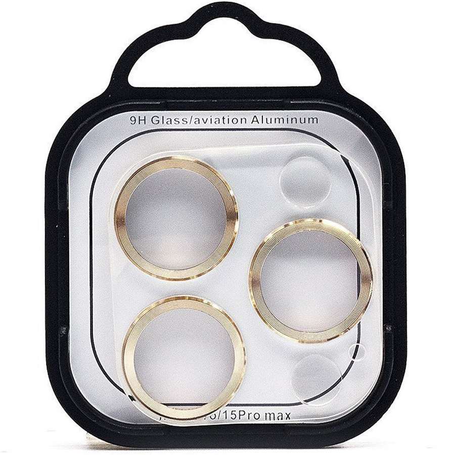 Противоударное стекло для камеры СG05 для iPhone 15 Pro/15 Pro Max (gold) (231402)