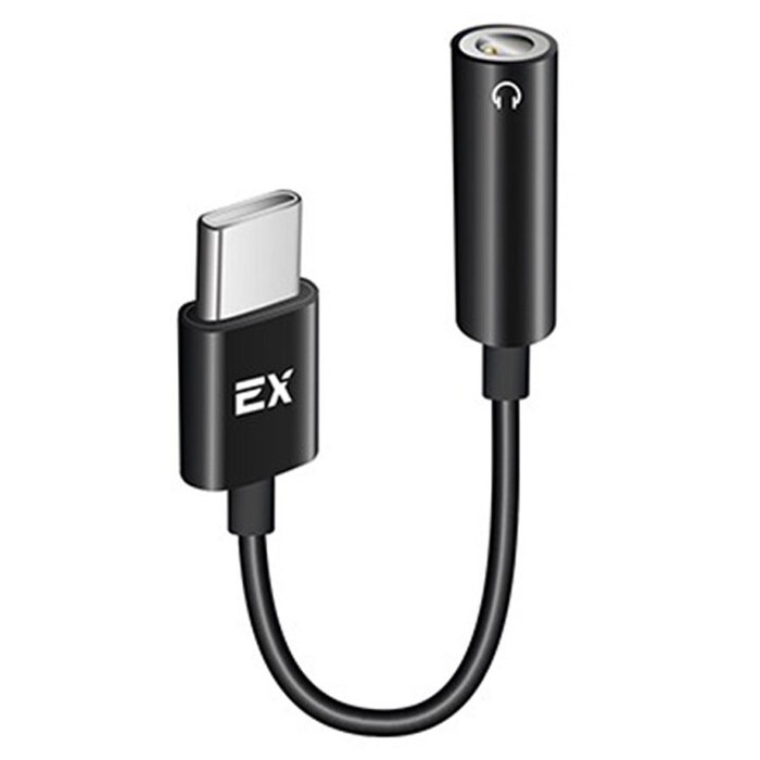 Переходник Jack 3.5 >--> Type-C EXPLOYD EX-AD-1175, RATE чёрный